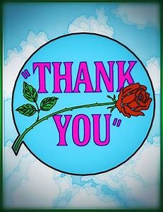 Thank you with red rose drawing