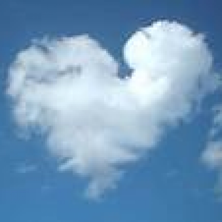 Cloud shaped like a love heart